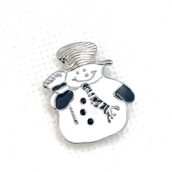 Snowman  snap button 20mm gingersnaps Christmas ASN20 - Picture 1 of 3
